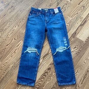NWT Levi’s size 29 Low Pro  mid rise medium wash distressed jeans straight leg